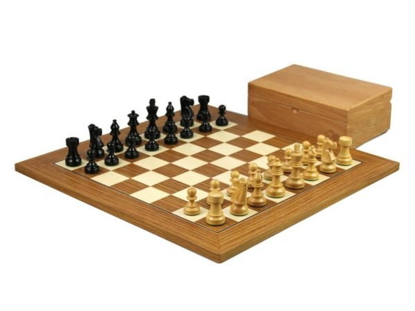 teak chess set ebonised staunton french knight chess pieces chess set