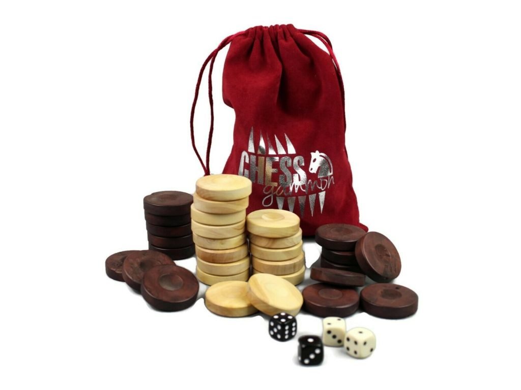 wooden backgammon pieces