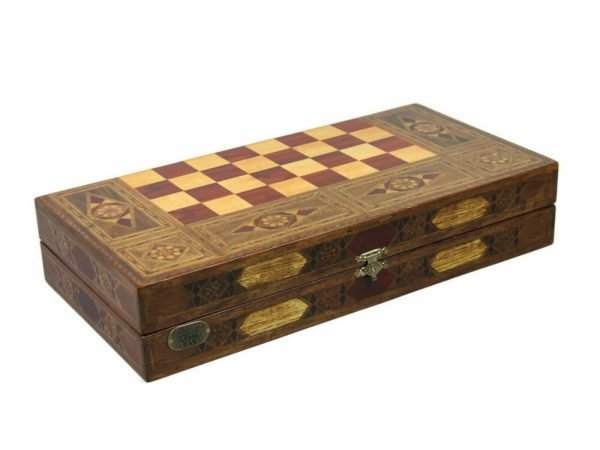wooden backgammon board rustic