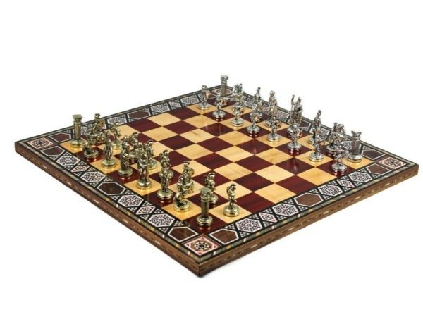 Premium Range Chess Board With Metal Pieces "Rose" - CRWML17"