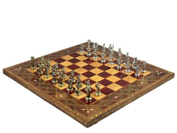 burgundy metal chess setroman metal chess pieces