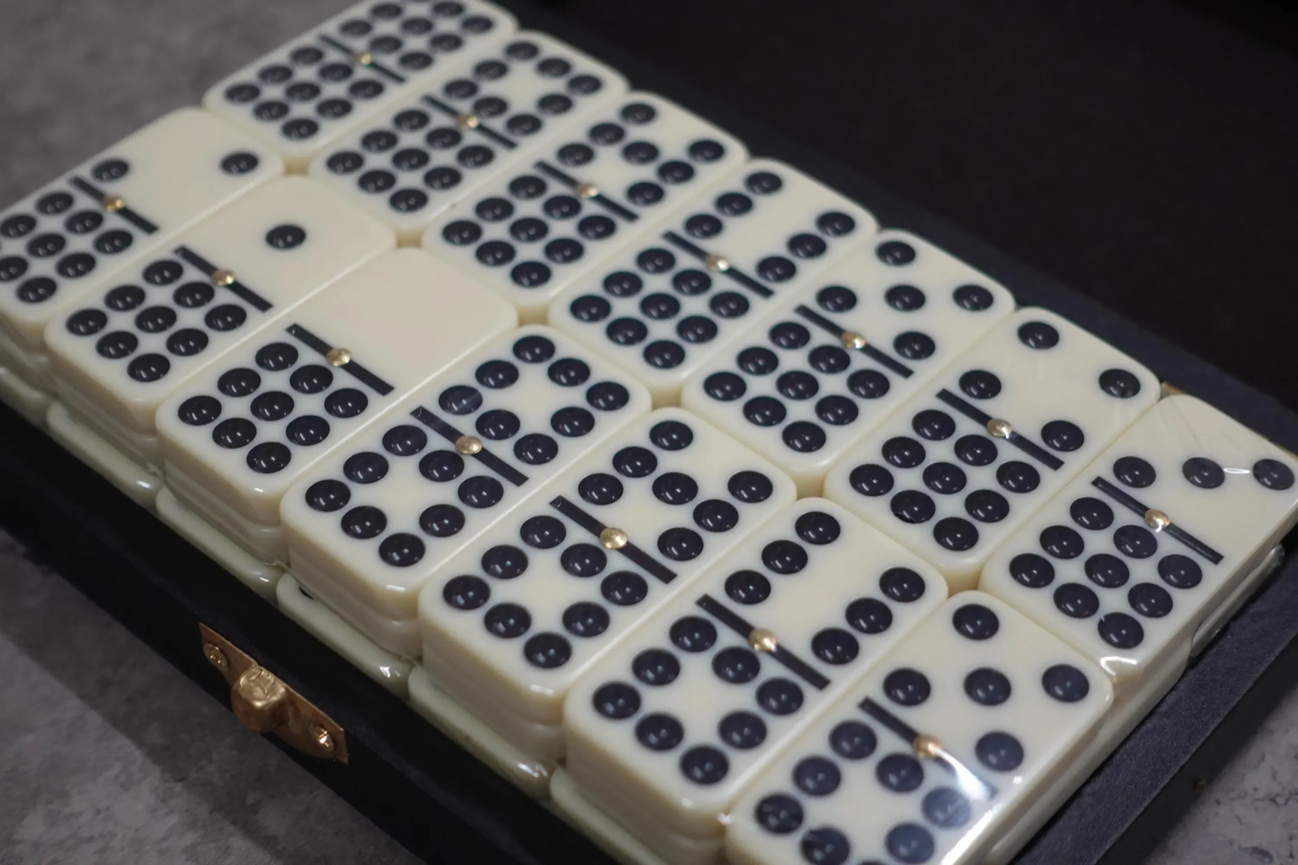 Double 9 Dominoes in Leather Case - Image 5