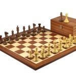 Executive Range Wooden Chess Set Mahogany Board 20″ Weighted Sheesham Professional Staunton Pieces 3.75″
