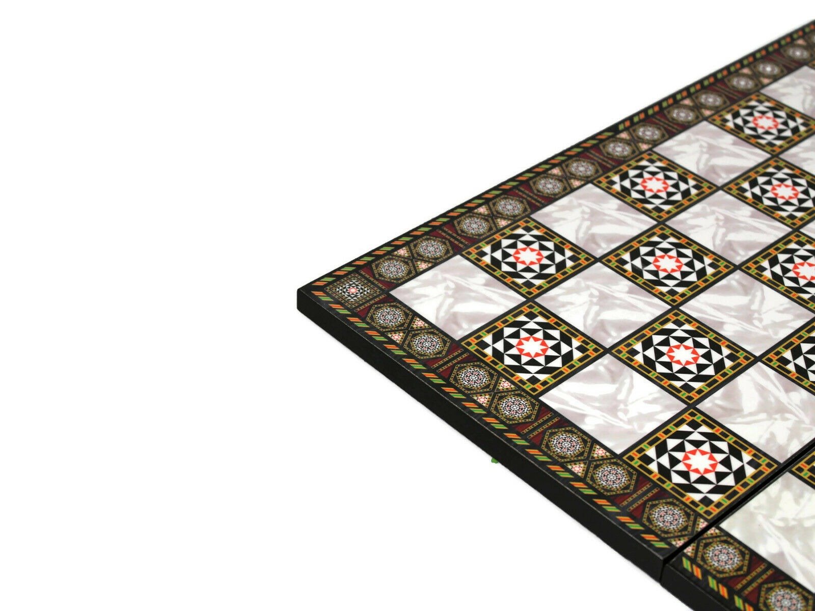 mother of pearl chess board corner