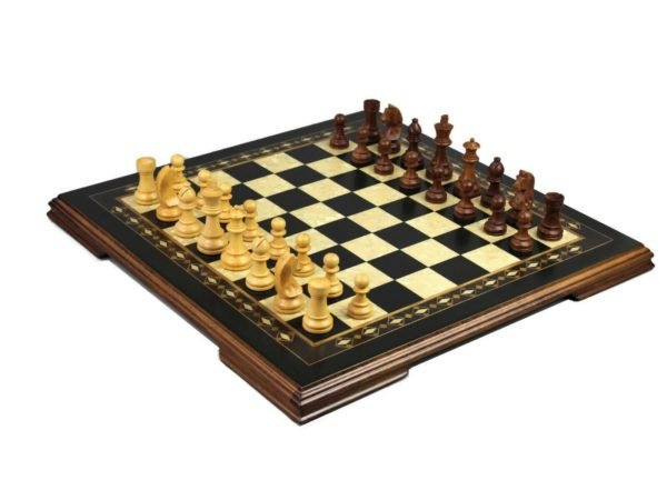 wooden helena charcoal black chess with staunton chess pieces