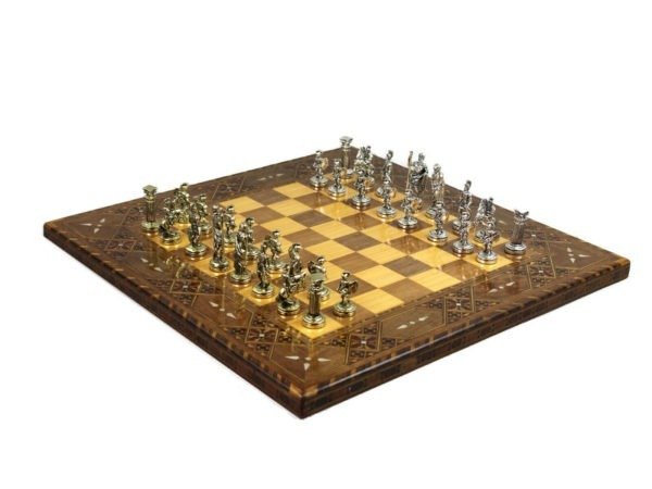 lineage chess set metal roman chess pieces