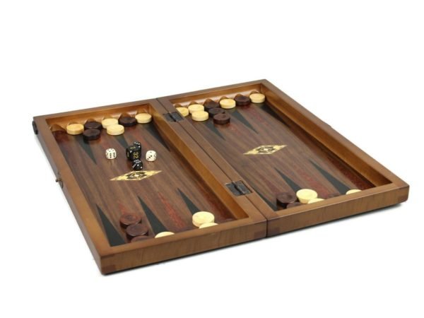 hand carved wooden backgammon set