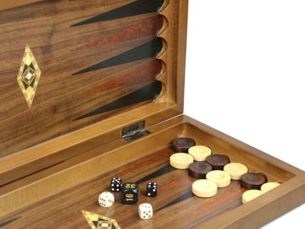 hand carved wooden backgammon board