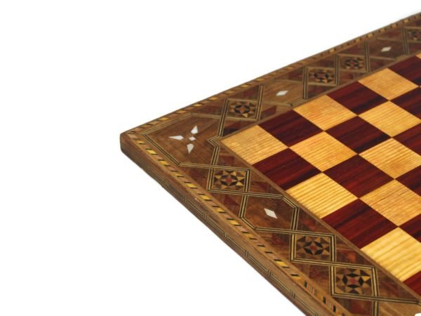 Premium Range Chess Board With Metal Pieces "Burgundy" - CRMD18" - Image 3
