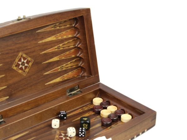 hand carved wooden backgammon board