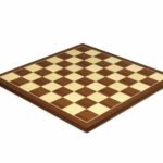Isle of Lewis II Ivory & Red Resin Chess Pieces 3.5″ With Mahogany Chess Board 20″