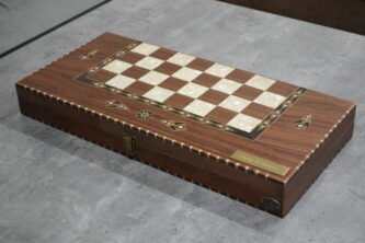 Rural Helena Walnut Mother of Pearl Backgammon Set 20 Inch