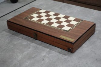 Helena Urban Walnut Mother of Pearl Backgammon Set 20 Inch