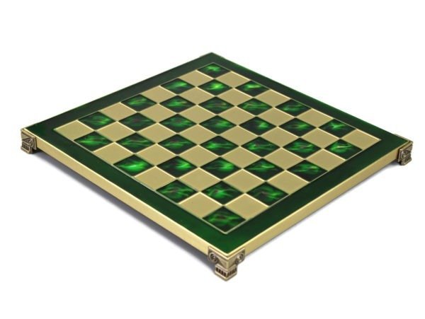 green metal chess board bronze plated