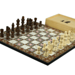 Classic Range Wooden Chess Set With Pieces And Storage Box “Mother of Pearl”- 14″