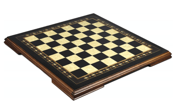 black mother of pearl chess board
