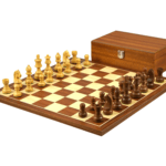 Economy Range Wooden Chess Set Mahogany Board 16″ Weighted Sheesham German Staunton Pieces 3″