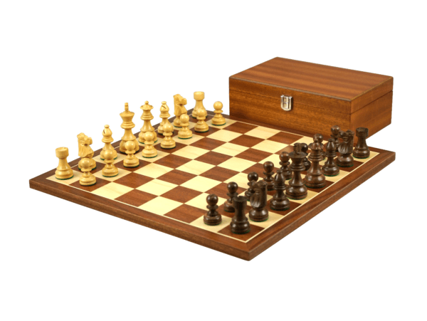 mahogany chess set with french knight sheesham chess pieces and mahogany chess box