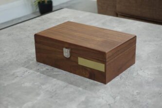 Walnut Chess Box With Metal Clasp 3.75 Inch
