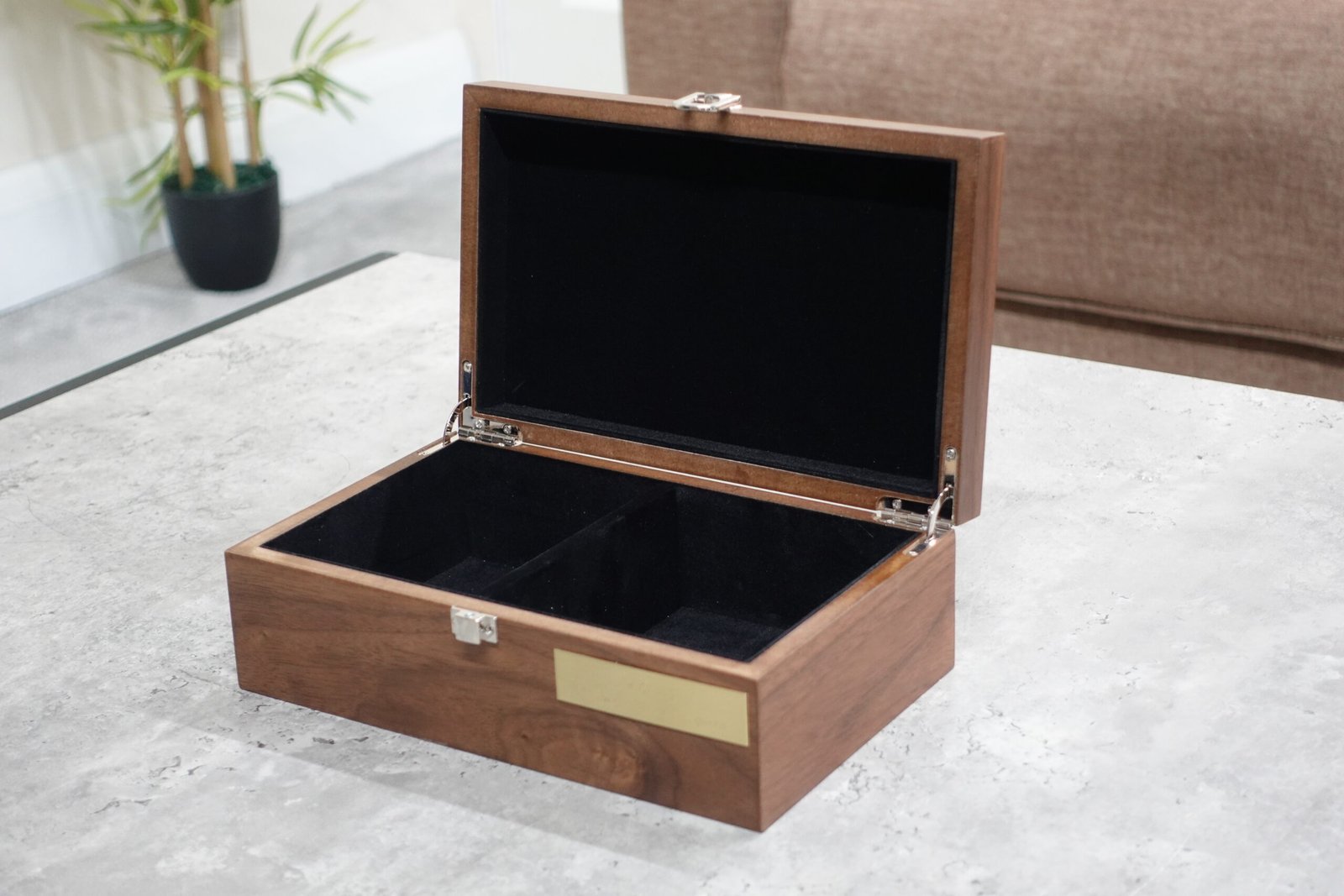Walnut Chess Box With Metal Clasp 3.75 Inch - Image 2