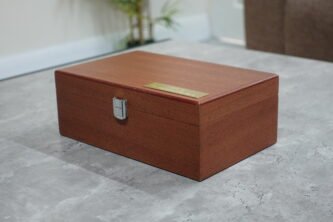Mahogany Chess Box With Metal Clasp 3.75 Inch