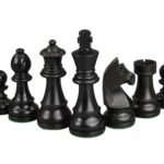 Economy Range Wooden Chess Set Mahogany Board 16″ Weighted Ebonised German Staunton Pieces 3″