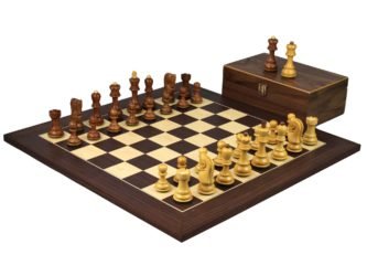 Executive Range Wooden Chess Set Macassar Board 20″ Weighted Sheesham Zagreb Staunton Pieces 3.75″