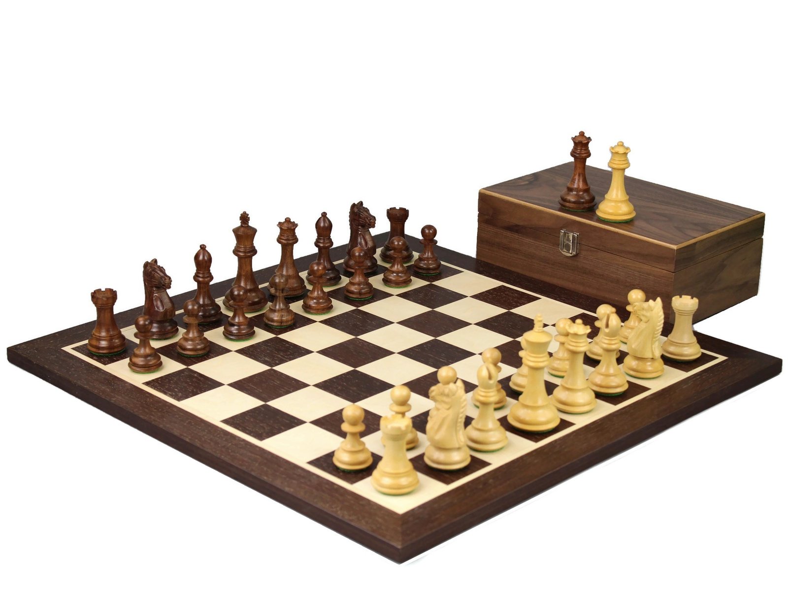 wenge staunton chess set with sheesham fierce knight chess pieces