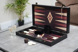 Manopoulos Wenge & Oak Backgammon Set 20 Inch