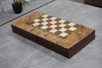 Helena Rural Bird Eye Maple Mother of Pearl Backgammon Set 20 Inch