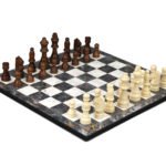 Classic Range Wooden Chess Set With Pieces and Storage Box “Grey Marble”- 14″