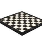 Classic Range Wooden Flat Chess Board “Black Marble”- 14″