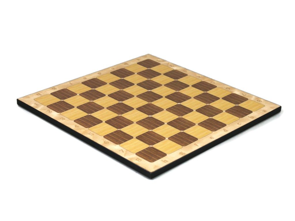 oak chess set with chess pieces and storage box