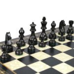 Premium Range Helena Chess Set Ebonywood 17″ Weighted Ebonised German Staunton Chess Pieces 3″