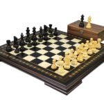 Premium Range Helena Chess Set Ebonywood 20″ Weighted Ebonised French Knight Staunton Chess Pieces 3.75″