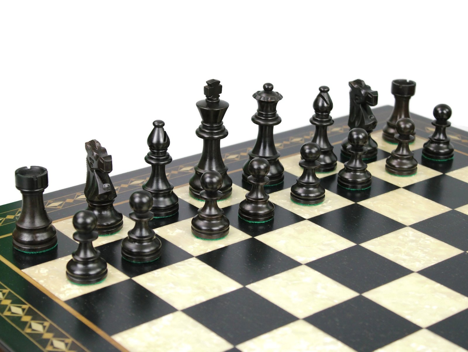 Downhead German Staunton Chess Pieces Ebonised Boxwood 3 