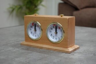Natural Turnier Analog Wood Chess Clock With Stand