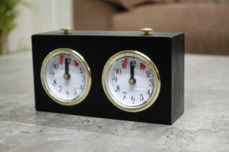 Stained Brown Turnier Analog Wood Chess Clock