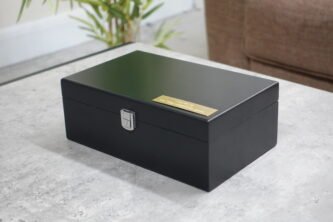 Ebony Chess Box With Metal Clasp 3.75 Inch
