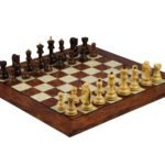 Staunton Range Helena Mother of Pearl Flat Board Chess Set Rosewood 20″ Weighted Sheesham Zagreb Staunton Chess Pieces 3.75