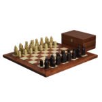 Isle of Lewis II Ivory & Brown Resin Chess Pieces 3.5″ With Rosewood Chess Board 20″