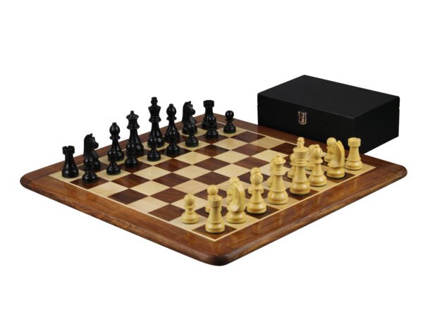 German staunton sheesham chess set ebonised with storage box