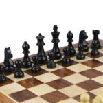 Original Range Chess Set Sheesham Flat Board 20″ With Ebonised German Staunton Chess Pieces 3.75″