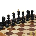 Original Range Chess Set Sheesham Flat Board 20″ With Ebonised Zagreb Chess Pieces 3.75″