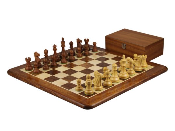 reykjavik staunton sheesham chess with flat sheesham chess board