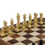 Original Range Chess Set Sheesham Flat Board 20″ With Ebonised Atlantic Classic Chess Pieces 3.75″