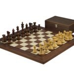 Staunton Range Helena Flat Board Chess Set Walnut 20″ Weighted Sheesham Morphy Staunton Chess Pieces 3.75″