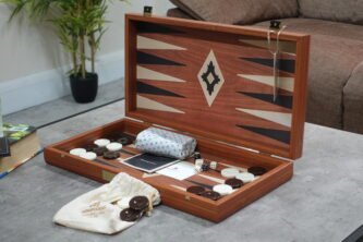 Mahogany Manopoulos Backgammon Set 20 Inch