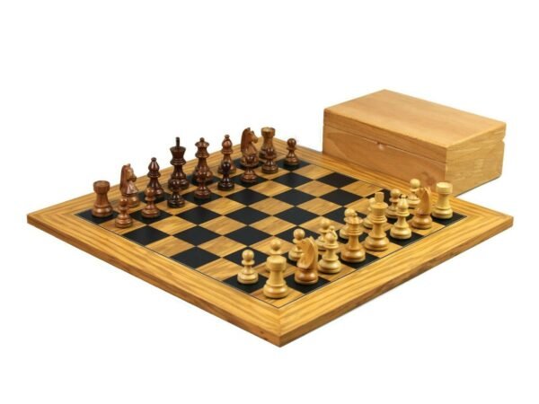 Executive Range Wooden Chess Set Olive Board 18'' Weighted Sheesham German Staunton pieces 3''