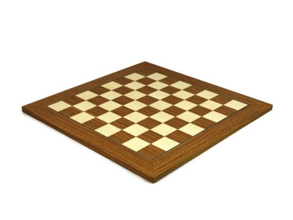 Metal Range Chess Set Teak & Maple Board 18'' with Roman Metal Chess Pieces 3.8'' - Image 3